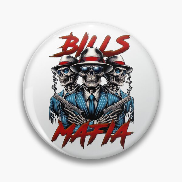 Item preview, Bills Mafia Skeleton Mob T-Shirt - Unleash the Fanatical Spirit designed and sold by American Artist Designs.