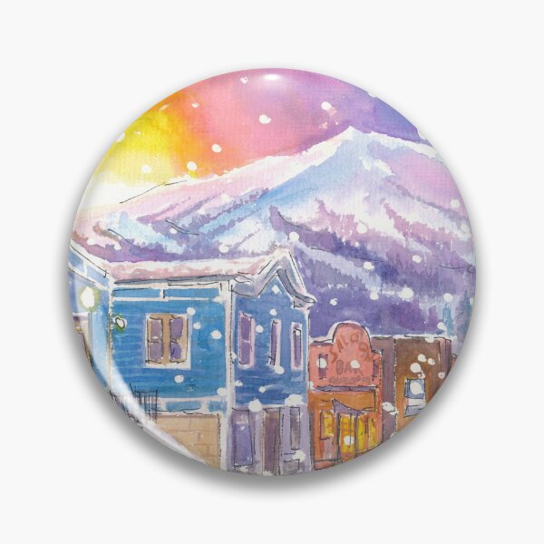 Item preview, Snowing in Breckenridge Colorado Nightly Winter Street Scene designed and sold by artshop77.
