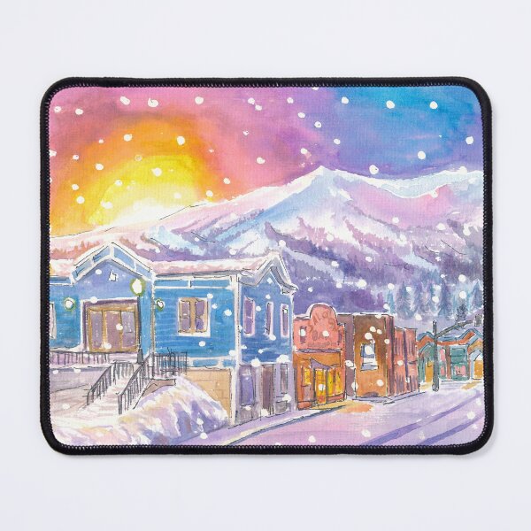Item preview, Snowing in Breckenridge Colorado Nightly Winter Street Scene designed and sold by artshop77.