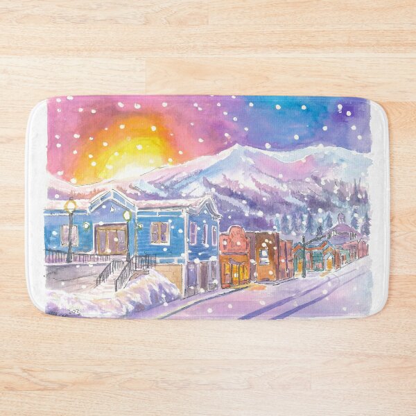 Item preview, Snowing in Breckenridge Colorado Nightly Winter Street Scene designed and sold by artshop77.