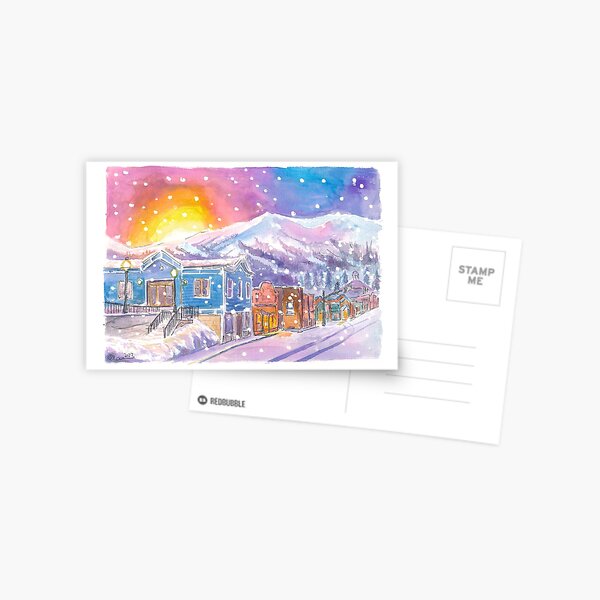 Item preview, Snowing in Breckenridge Colorado Nightly Winter Street Scene designed and sold by artshop77.