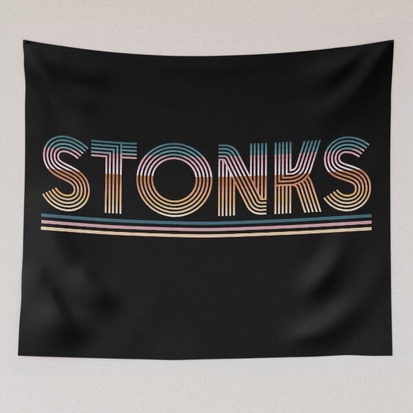 Item preview, Stonks Meme Retro Stripes designed and sold by PaperScaped.