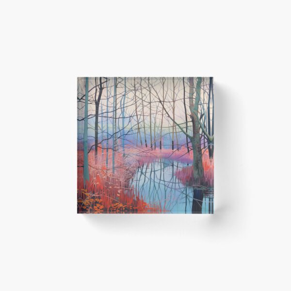 Artikelvorschau, Kahle Bäume - Winterbachlandschaft entworfen und verkauft von GalleryOXO.