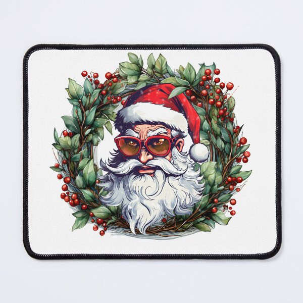 Item preview, Angry looking Santa in a festive wreath designed and sold by Psiryjski.