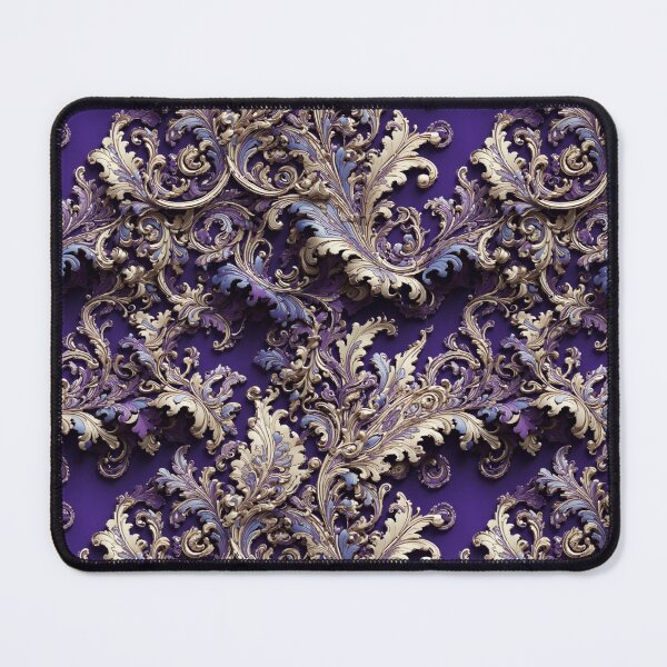 Item preview, 3D Purple Baroque Floral Seamless Pattern designed and sold by PaxtonProjects.