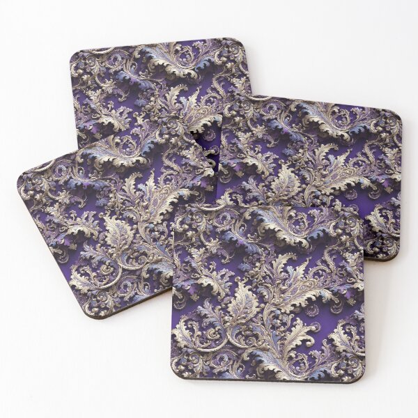 Item preview, 3D Purple Baroque Floral Seamless Pattern designed and sold by PaxtonProjects.