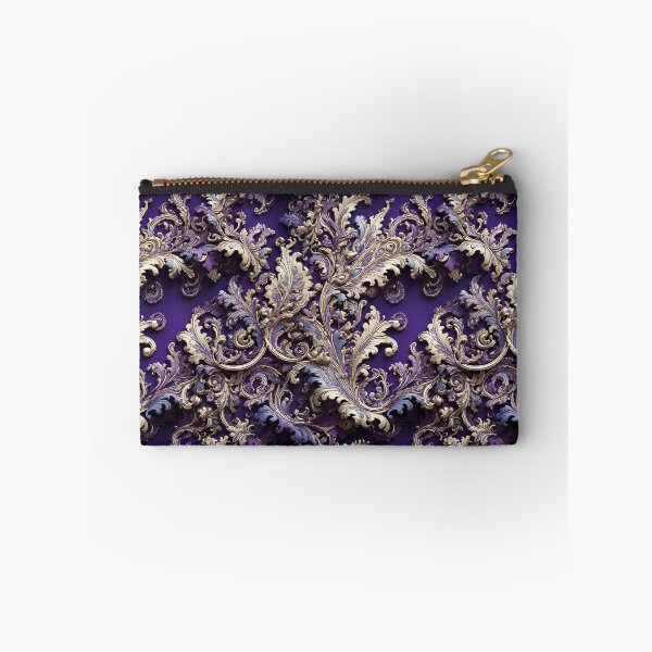 Item preview, 3D Purple Baroque Floral Seamless Pattern designed and sold by PaxtonProjects.