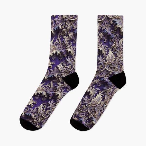 Item preview, 3D Purple Baroque Floral Seamless Pattern designed and sold by PaxtonProjects.