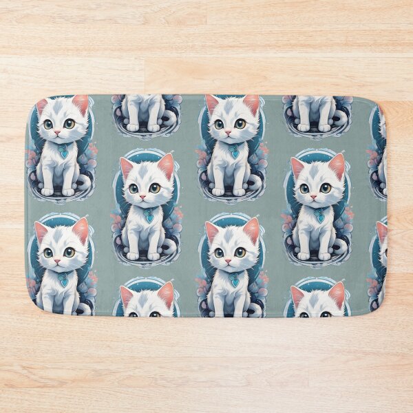 Item preview, "Regal Feline Majesty: Illustration of a Cute Royal White Cat" designed and sold by ArtistKunal123.