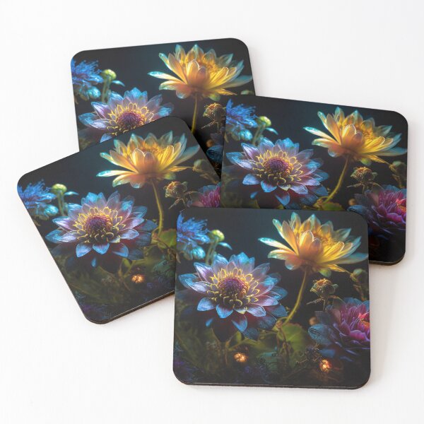 Item preview, Dark Floral Fantasy Flowers Blue designed and sold by Lelijo.