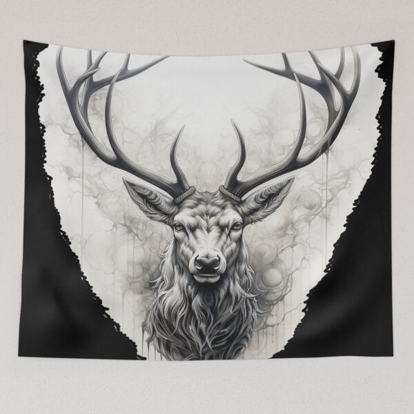 Item preview, Mystical stag sketch illustration designed and sold by SkyEditor.