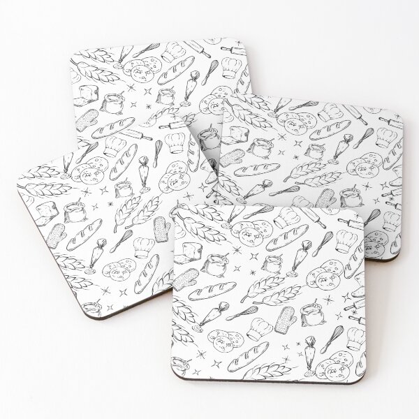 Item preview, baking cake bakers cooking food black and white pattern designed and sold by DesignYourWaystore.
