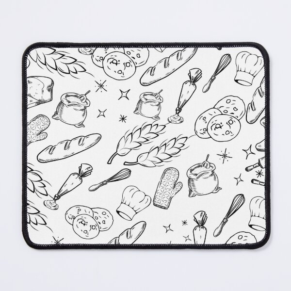 Item preview, baking cake bakers cooking food black and white pattern designed and sold by DesignYourWaystore.