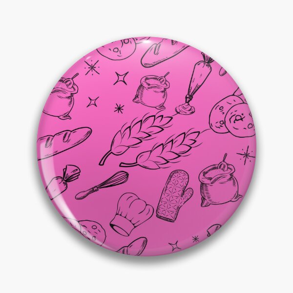 Item preview, baking cake bakers cooking food pink and black pattern designed and sold by DesignYourWaystore.