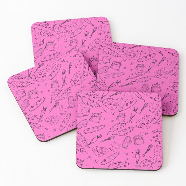 Item preview, baking cake bakers cooking food pink and black pattern designed and sold by DesignYourWaystore.