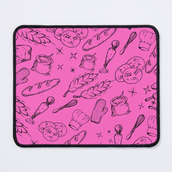 Item preview, baking cake bakers cooking food pink and black pattern designed and sold by DesignYourWaystore.