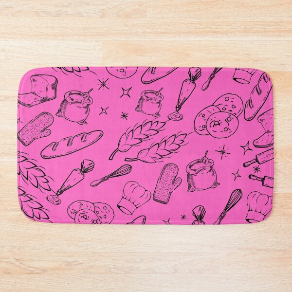 Item preview, baking cake bakers cooking food pink and black pattern designed and sold by DesignYourWaystore.