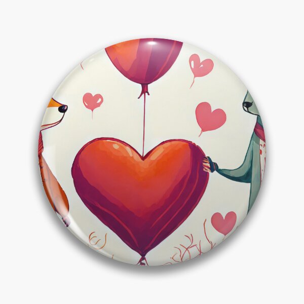 Item preview, Anthropomorphic animal creatures with heart-shaped balloons for Valentine's day designed and sold by stevanovicigor.