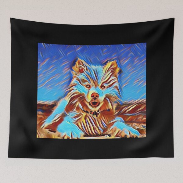 Item preview, Adorable Dog at the Beach - Abstract Watercolor Print designed and sold by TGAL2.