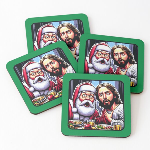 Item preview, Jesus Santa Claus Christmas Dinner Holy Silent Night wwjd We Saw That meme designed and sold by plushism.