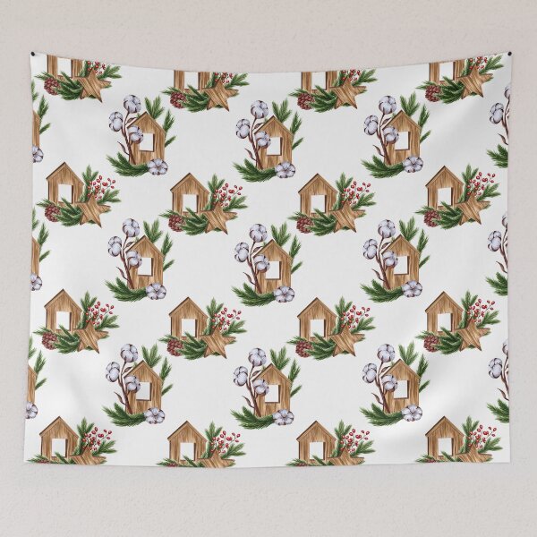 Item preview, Christmas Wooden Decorations - seamless pattern designed and sold by Smetankinaart.