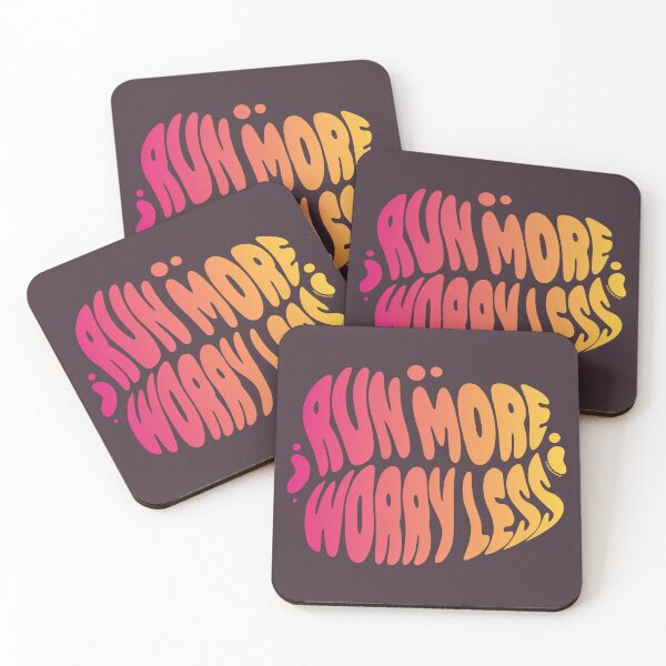 Item preview, Run More Worry Less | 60s Psy Lettering designed and sold by monkeybusiness.pt.