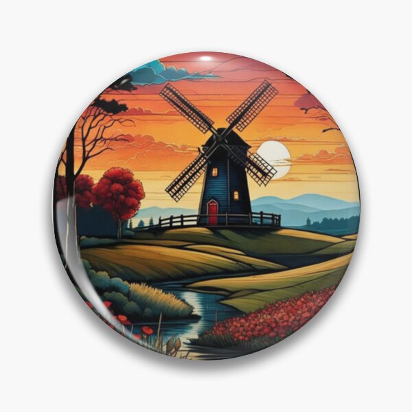 Item preview, Windmill Landscape  designed and sold by SamArtHive.