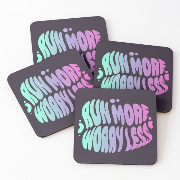 Item preview, Run More Worry Less | 60s Psy Lettering designed and sold by monkeybusiness.pt.