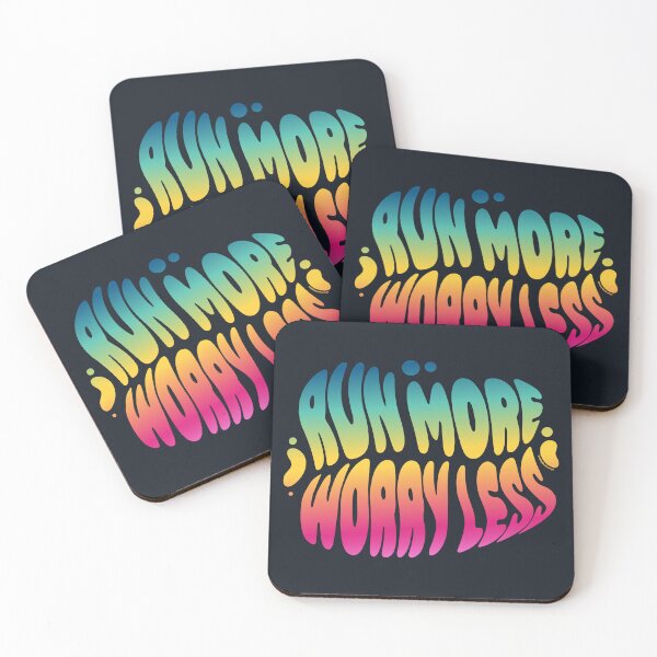 Item preview, Run More Worry Less | 60s Psy Lettering designed and sold by monkeybusiness.pt.