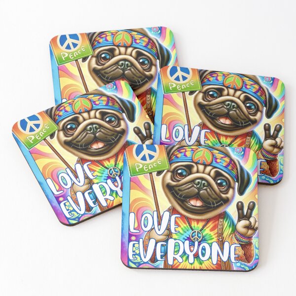 Item preview, Gifts for pug lovers and hippies designed and sold by Amigo Creations.