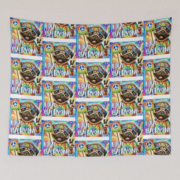 Item preview, Gifts for pug lovers and hippies designed and sold by Amigo Creations.