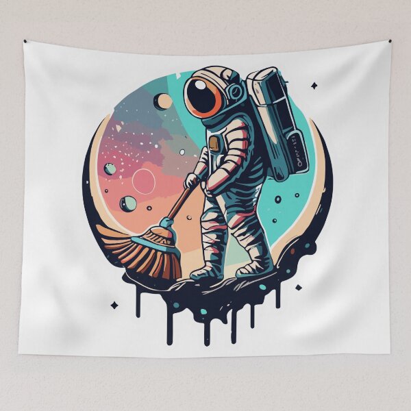 Item preview, Janitor Astronaut Graffiti Artwork designed and sold by Collision19.