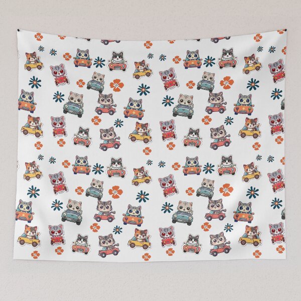 Item preview, Cute Cats in Cars All Over Print designed and sold by EasyPrints337.