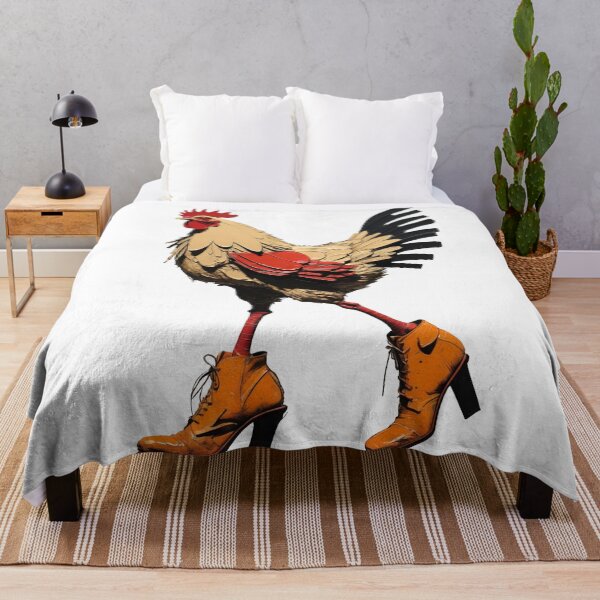 Item preview, rooster wearing shoes designed and sold by ShabayekShop.