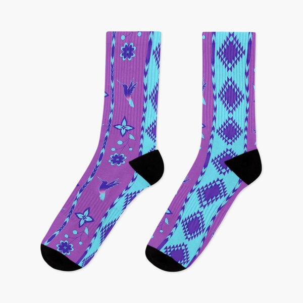 Item preview,  purple blue Hummingbird Floral designed and sold by Niibidoon.