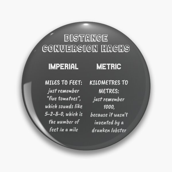 Item preview, Distance conversion hacks: imperial vs. metric (white) designed and sold by SolidEarthArt.