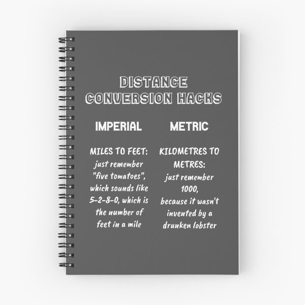 Item preview, Distance conversion hacks: imperial vs. metric (white) designed and sold by SolidEarthArt.