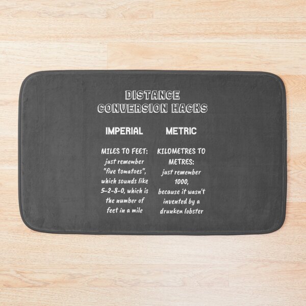Item preview, Distance conversion hacks: imperial vs. metric (white) designed and sold by SolidEarthArt.