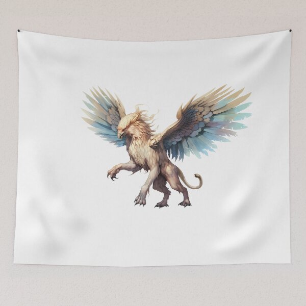 Item preview, Griffin Gryphon Watercolor Mythological Beast  designed and sold by ColorFlowArt.