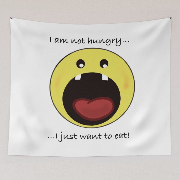 Item preview, Cravings Illustrated - 'Not Hungry, Just Want to Eat' Emoji Art designed and sold by SmartDesignByBB.