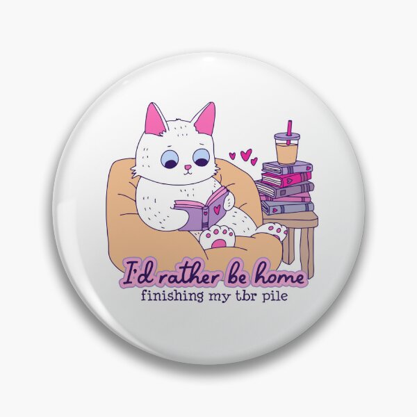 Item preview, I'd Rather Be Home Finishing my TBR pile Books and Cat gift ideas bookish cute  designed and sold by StickyBook.