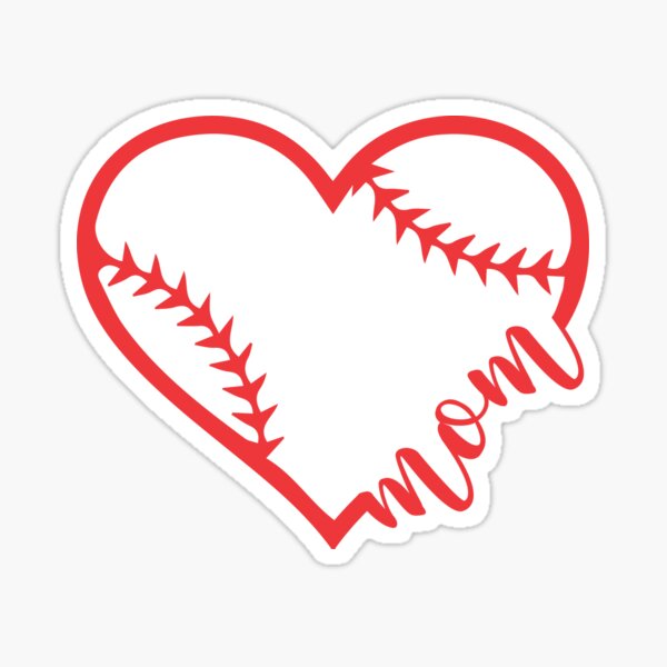 Baseball Mom Heart Sticker
