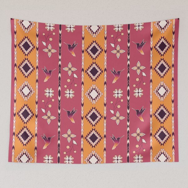 Item preview, orange  pink Hummingbird Floral designed and sold by Niibidoon.