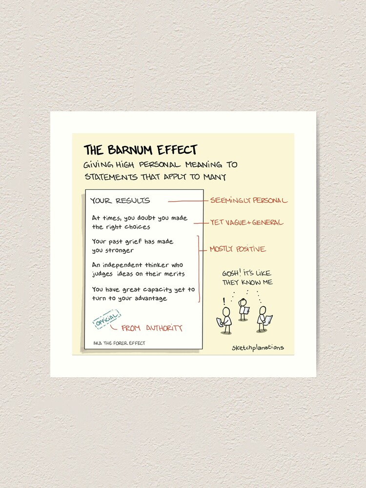 Thumbnail 2 of 3, Art Print, The Barnum effect designed and sold by sketchplanator.
