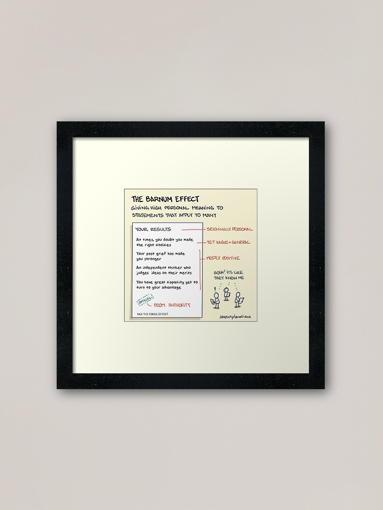 Thumbnail 2 of 7, Framed Art Print, The Barnum effect designed and sold by sketchplanator.