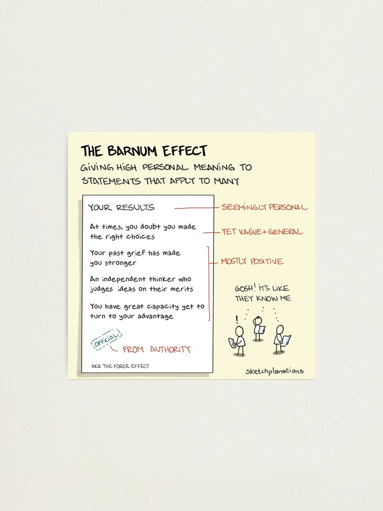 Thumbnail 2 of 3, Photographic Print, The Barnum effect designed and sold by sketchplanator.
