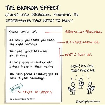 Artwork thumbnail, The Barnum effect by Sketchplanations