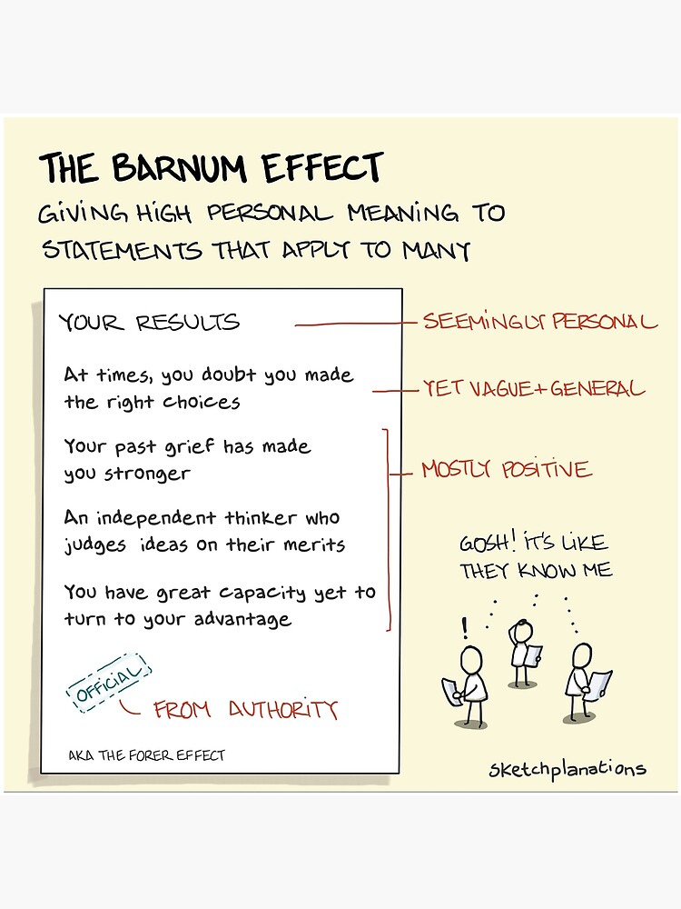 Thumbnail 2 of 2, Art Board Print, The Barnum effect designed and sold by sketchplanator.