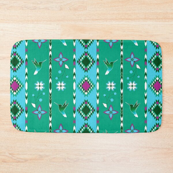Item preview, Green Blue Hummingbird Floral designed and sold by Niibidoon.
