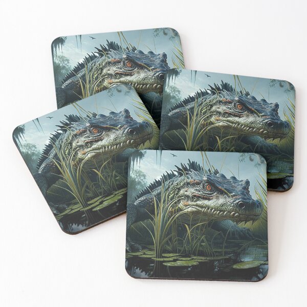 Item preview, Strange Weird Art Creative Original Artwork Monster Crocodile Swamp Gator A196 designed and sold by MPCFICTION.